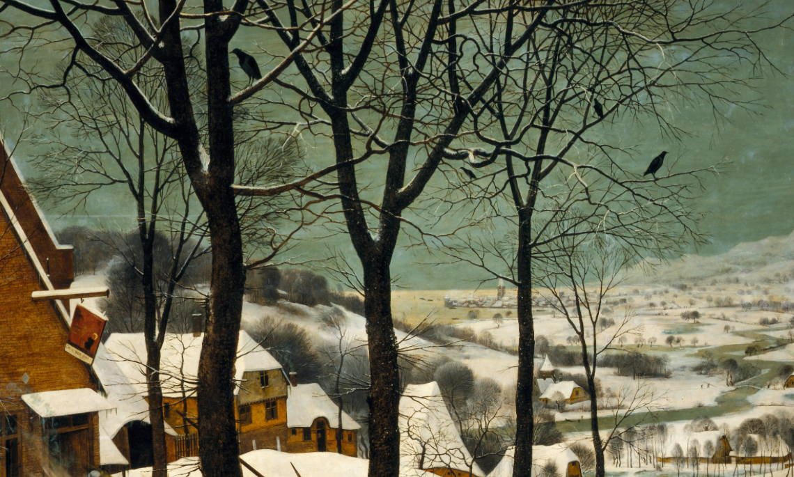 Peter Bruegel, « Le Retour des chasseurs », fragment